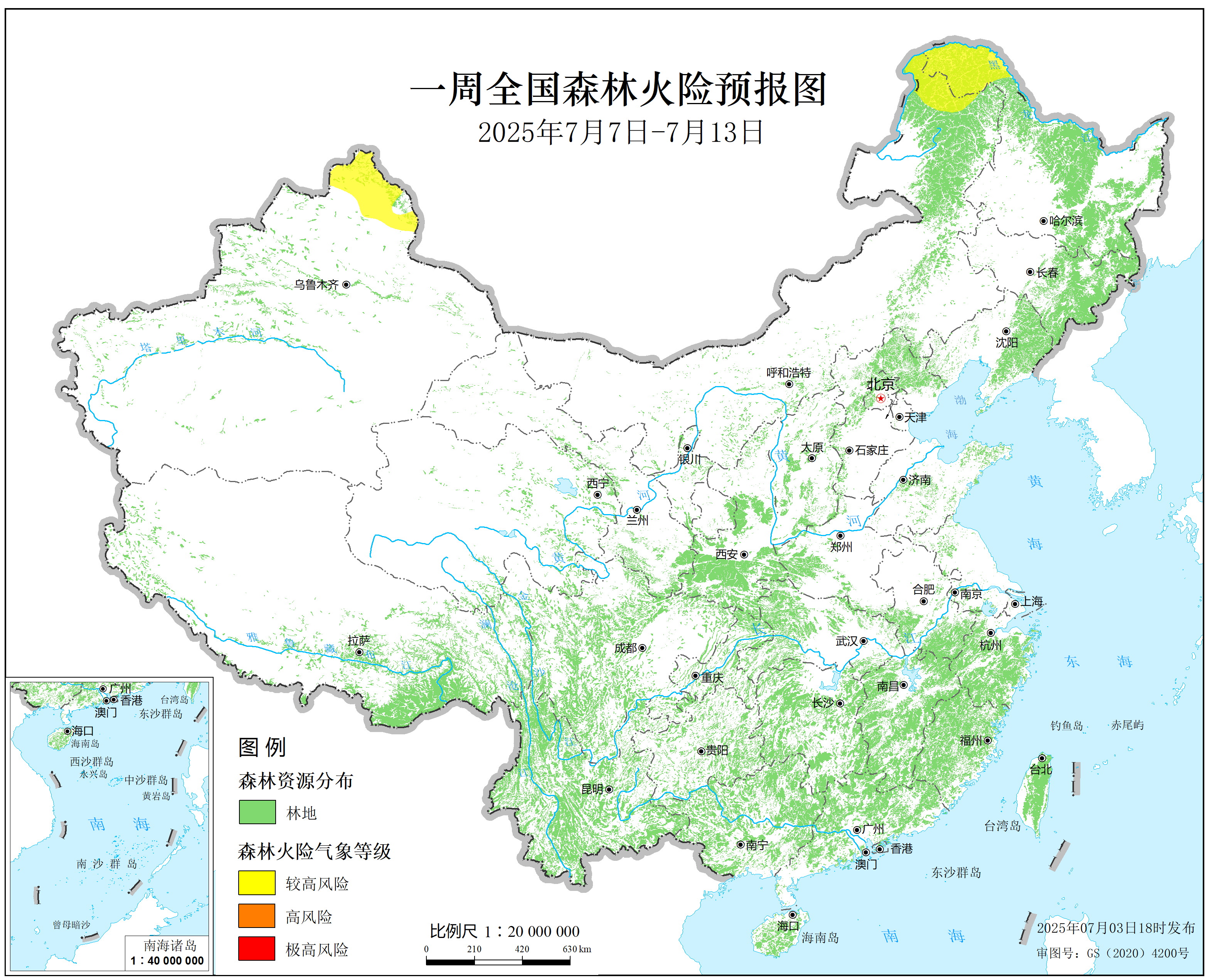 一周全国森林草原火险预测（2025年第27期）