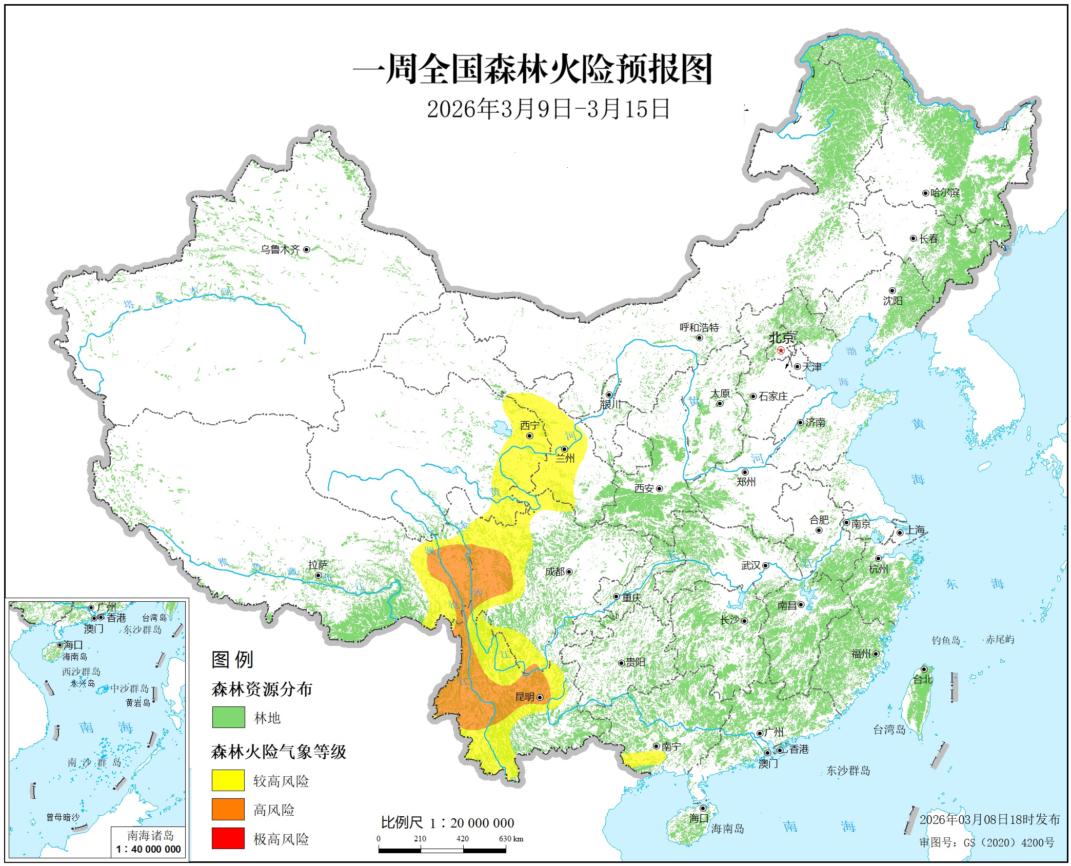 一周全国森林草原火险预测（2026年第10期）